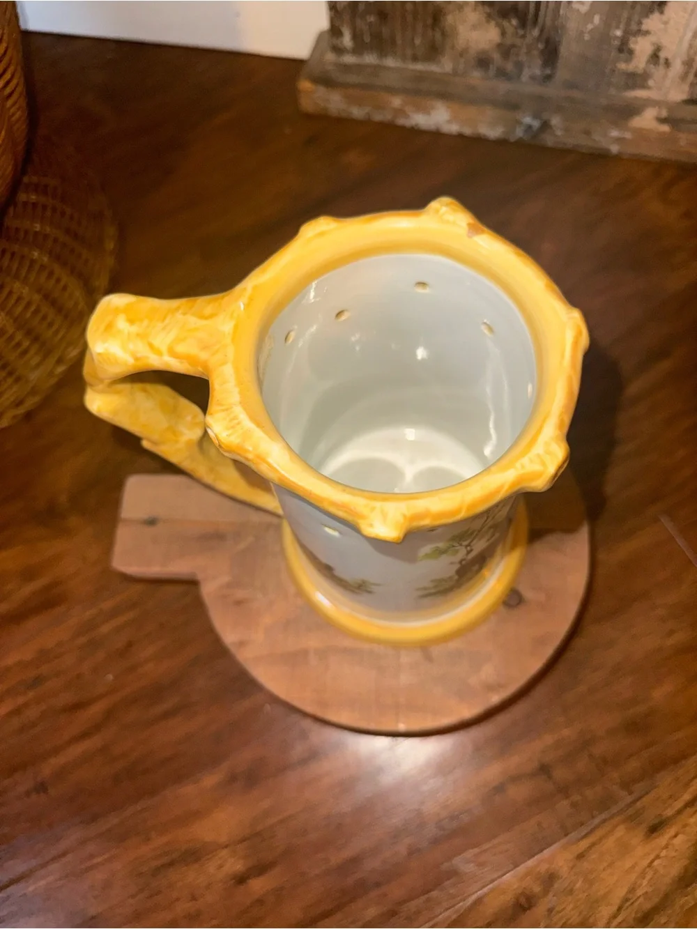 Vintage German Porcelain Trick Puzzle Beer Stein - Deer Motif w/ Lithophane